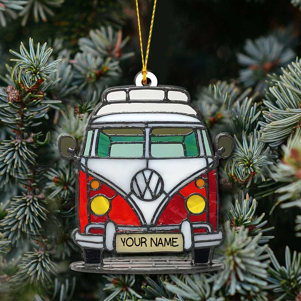 J'adore le camping - Ornement de Noël personnalisé (Impression recto verso)