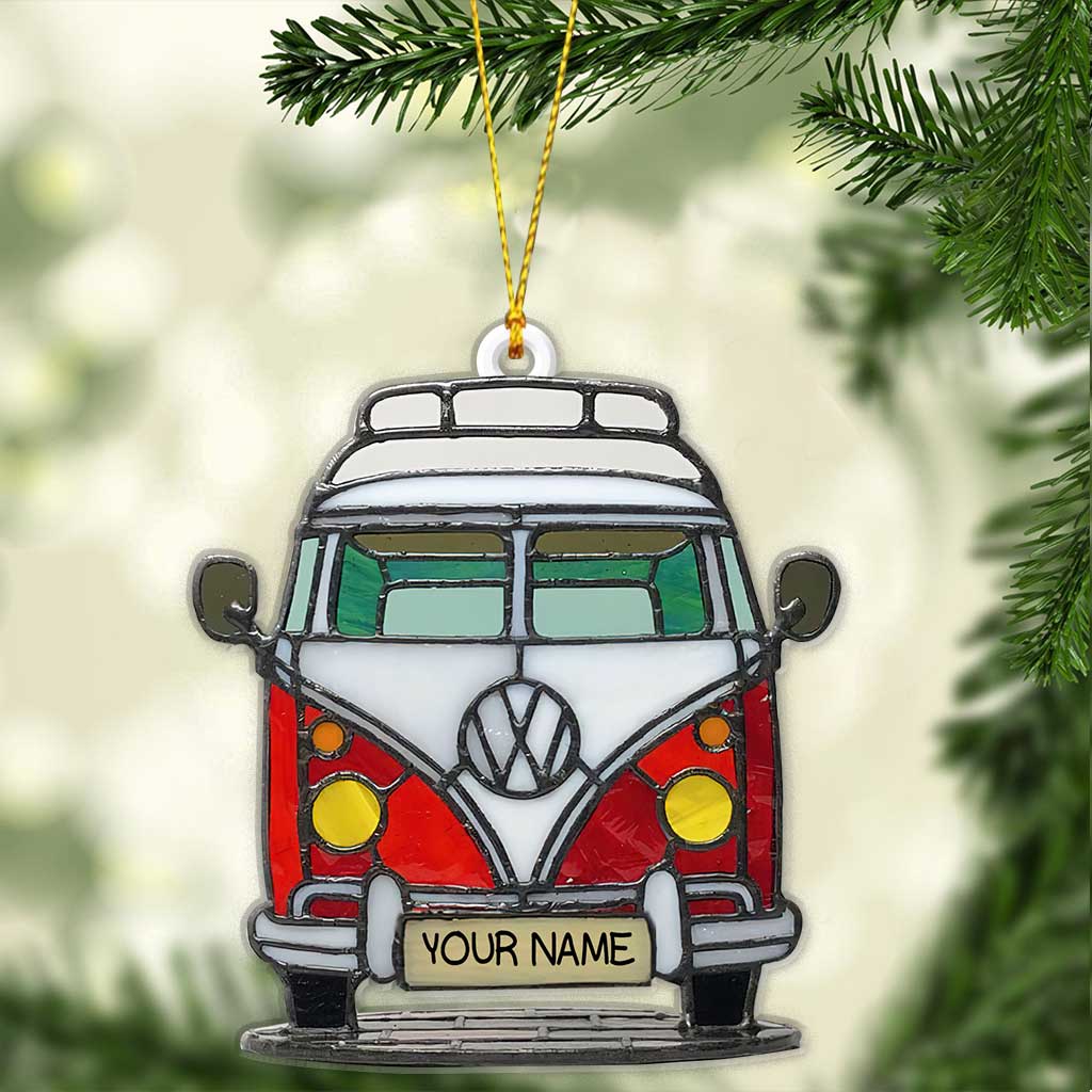 J'adore le camping - Ornement de Noël personnalisé (Impression recto verso)