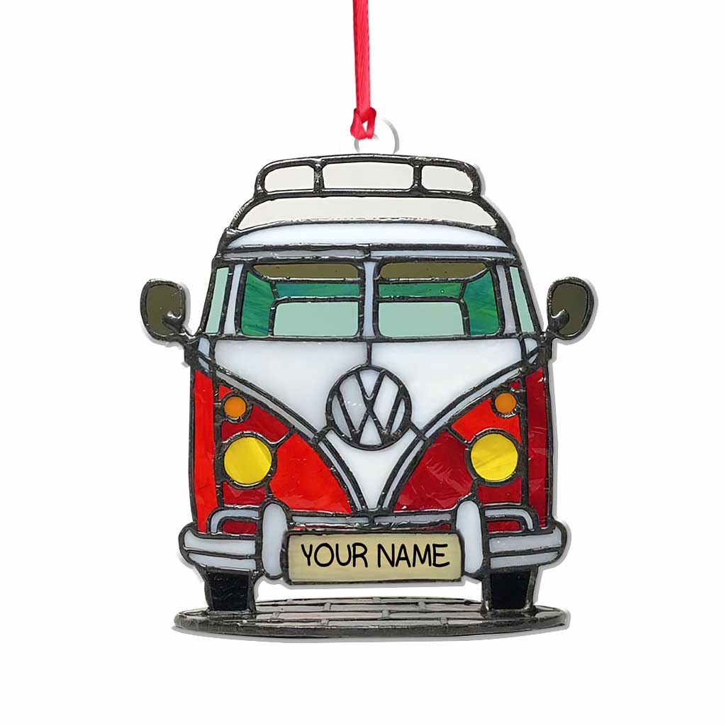 J'adore le camping - Ornement de Noël personnalisé (Impression recto verso)