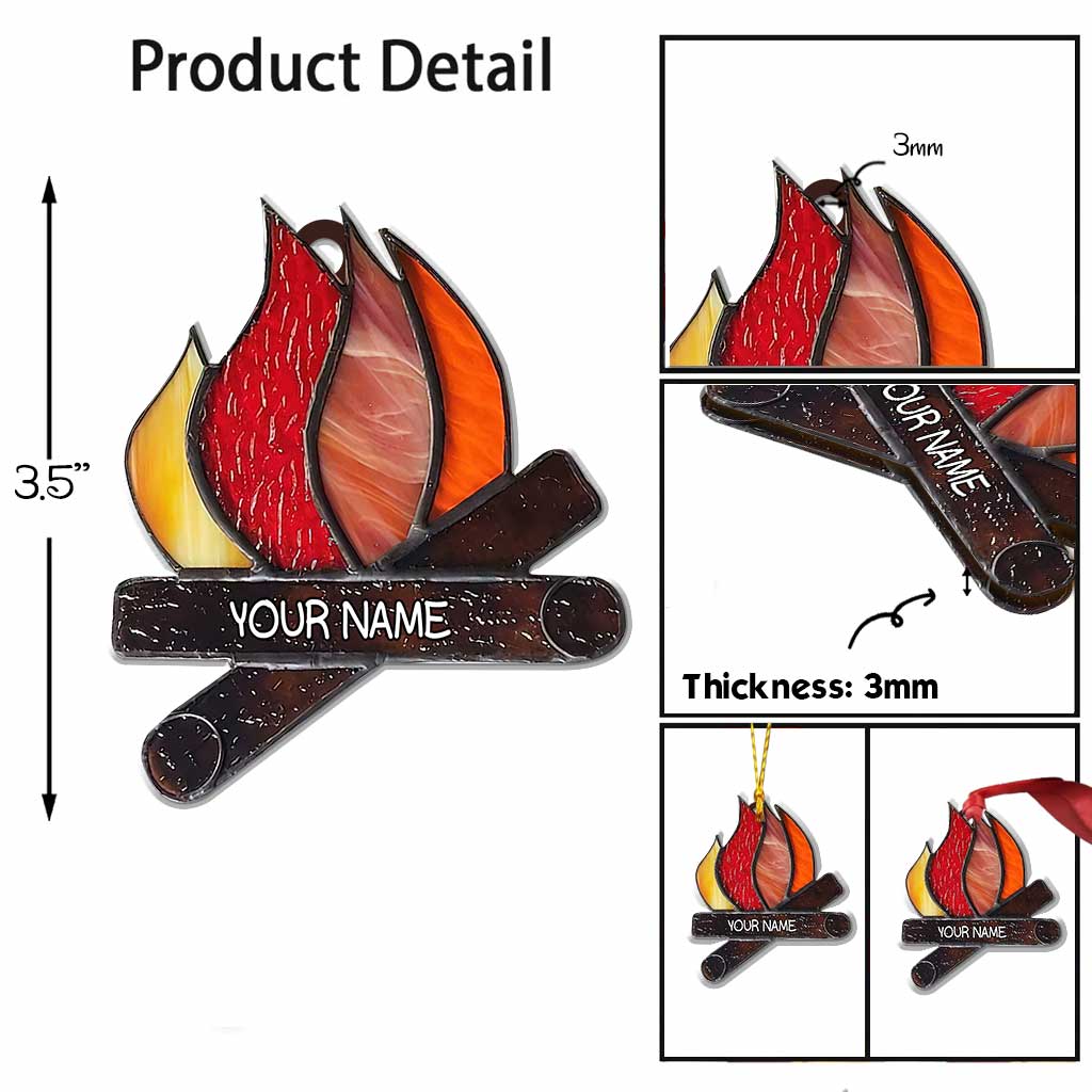 J'adore le camping - Ornement de Noël personnalisé (Impression recto verso)