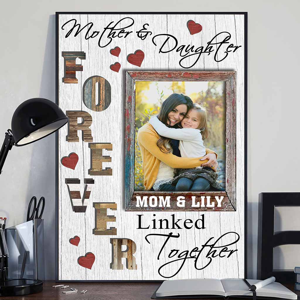 Mère et fille - Cadeau pour maman, fille, fils - Toile et affiche personnalisées