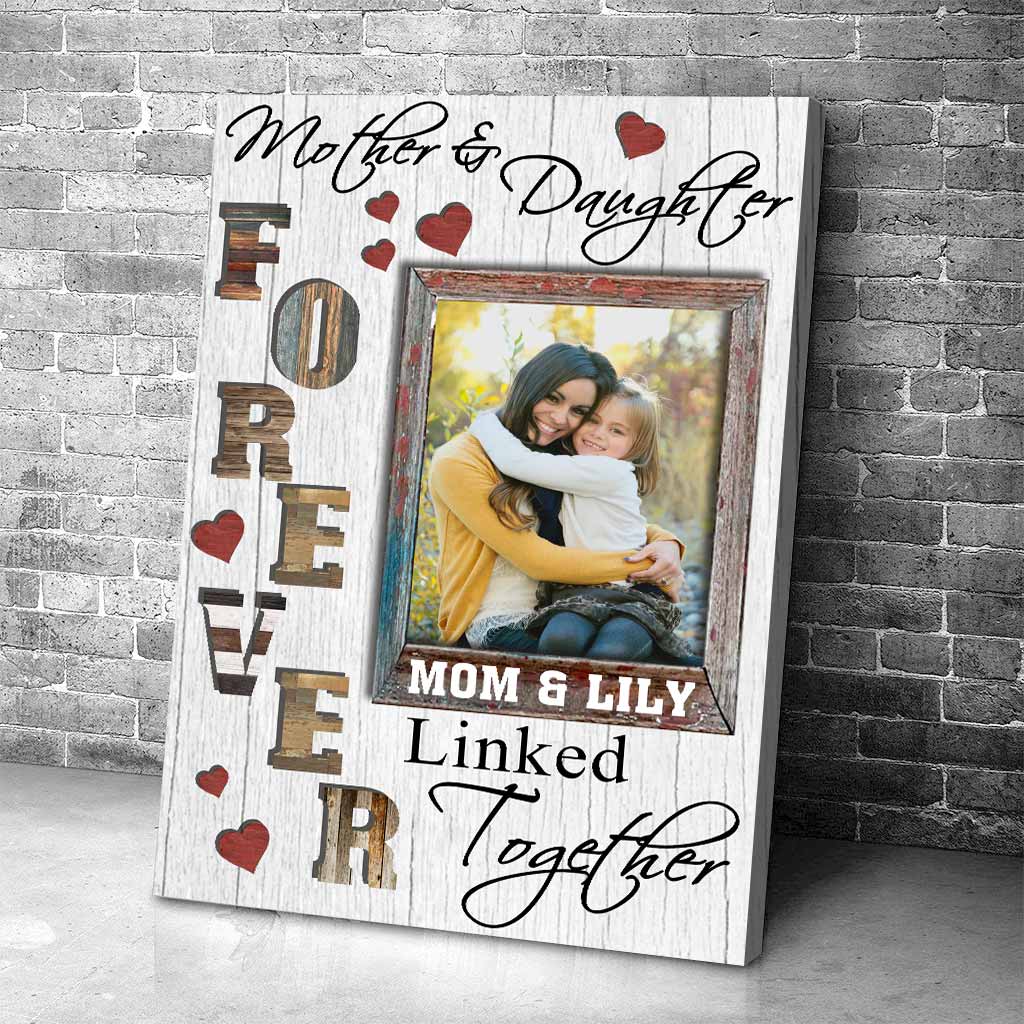 Mère et fille - Cadeau pour maman, fille, fils - Toile et affiche personnalisées