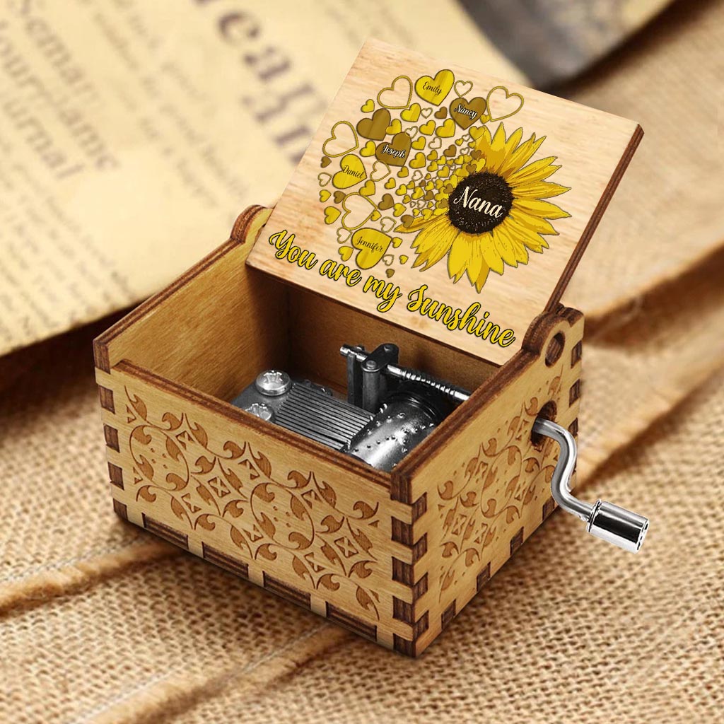 Tu es mon rayon de soleil - Boîte à musique à manivelle personnalisée pour la fête des mères, grand-mère
