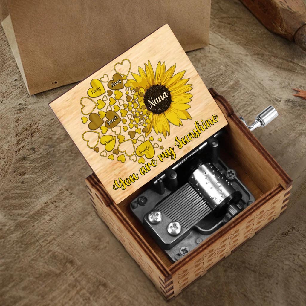 Tu es mon rayon de soleil - Boîte à musique à manivelle personnalisée pour la fête des mères, grand-mère