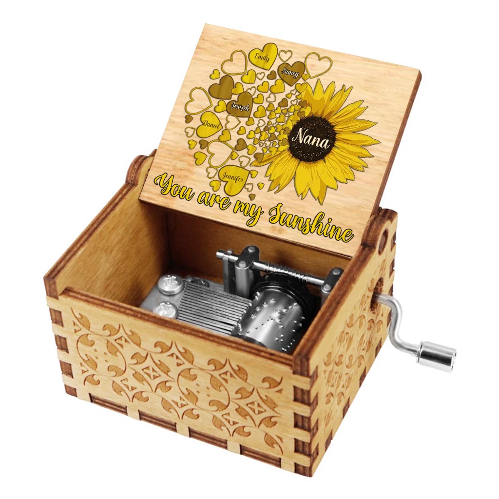 Tu es mon rayon de soleil - Boîte à musique à manivelle personnalisée pour la fête des mères, grand-mère