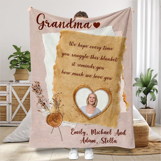 Couverture personnalisée « Grand-mère Maman » - Cadeau pour grand-mère, maman, papa, grand-père, tante, oncle, sœur, frère, mari, femme, ami(e)