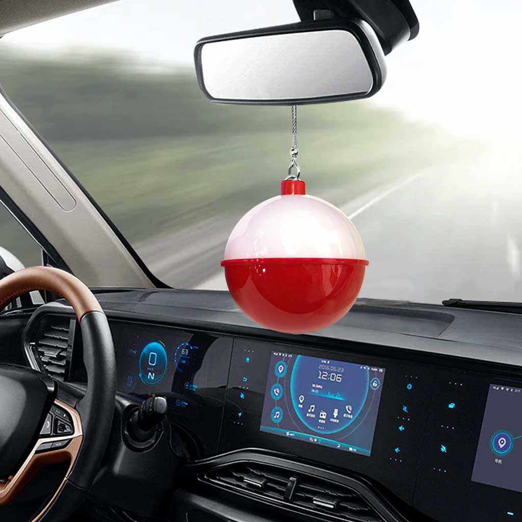 Ornement de voiture en forme de flotteur de pêche (imprimé des deux côtés)