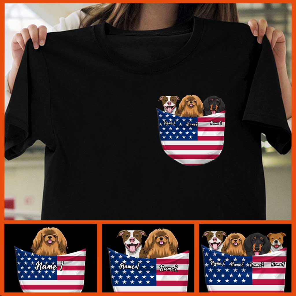 T-shirt et sweat à capuche personnalisés pour chien, pour la fête nationale américaine du 4 juillet.