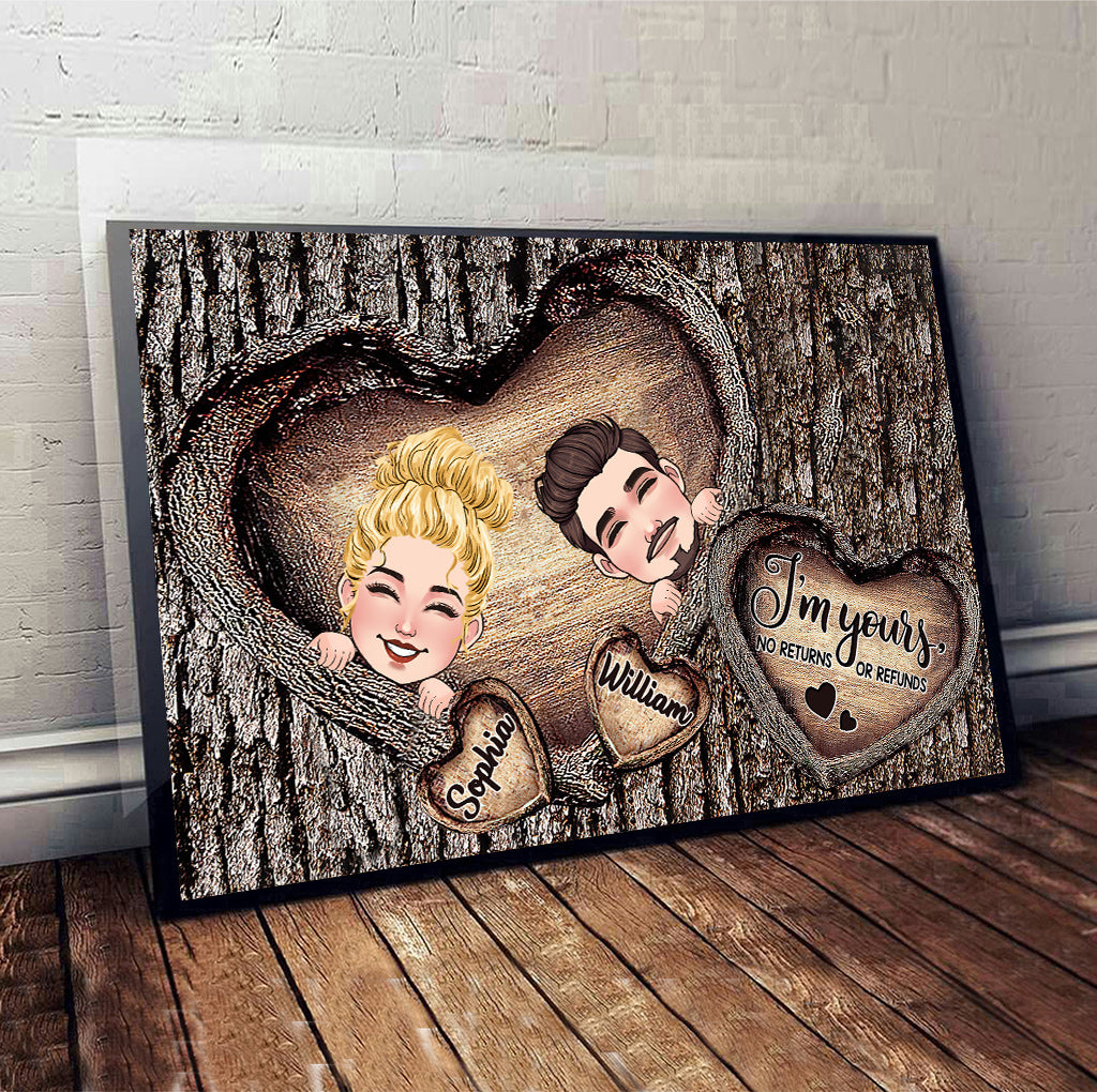 Couple Heart - Personalized Couple Canvas and Poster