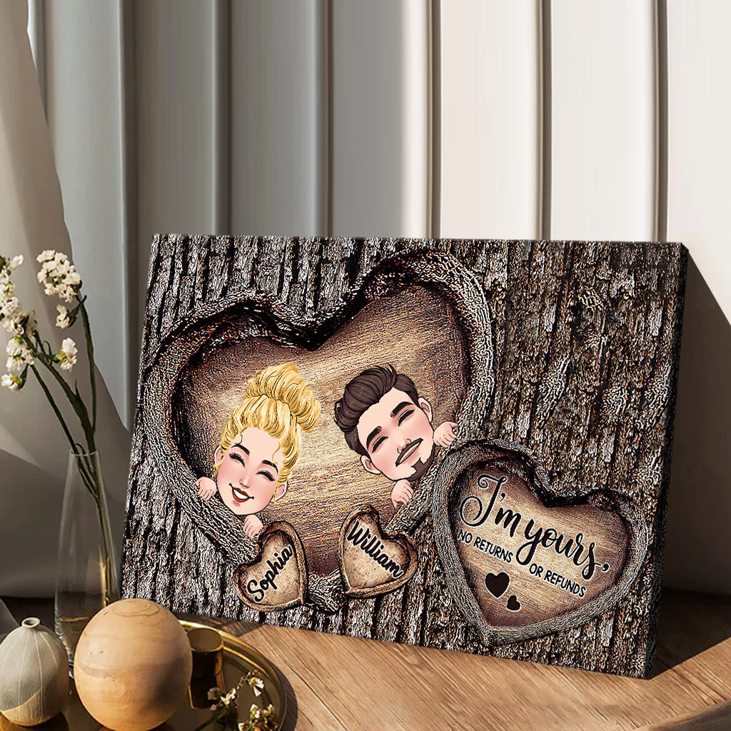 Couple Heart - Personalized Couple Canvas and Poster