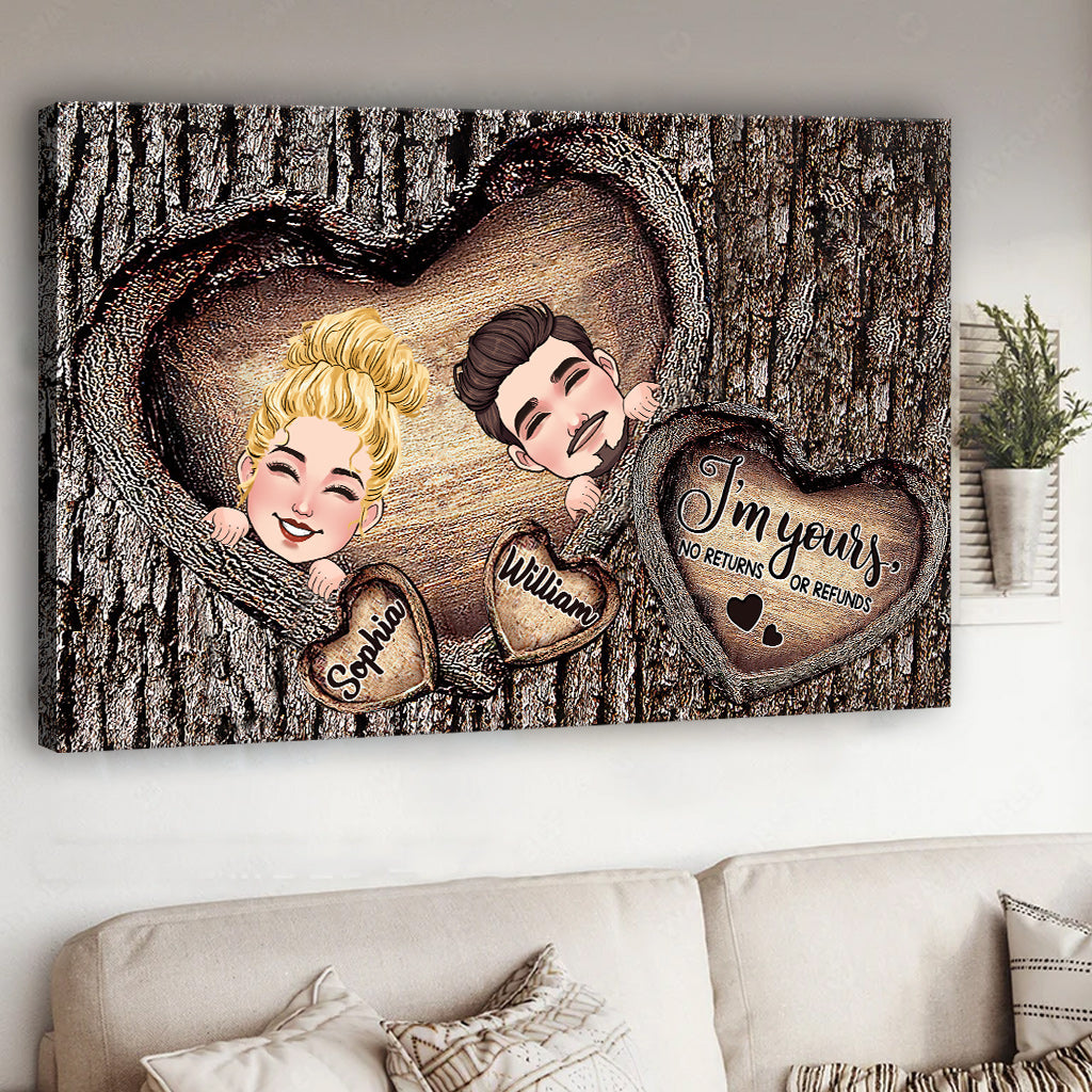 Couple Heart - Personalized Couple Canvas and Poster