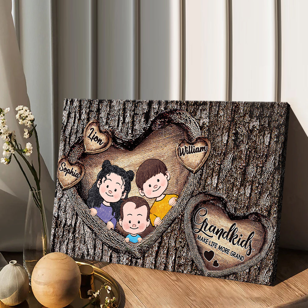 Les petits-enfants rendent la vie plus belle - Toile et affiche personnalisées pour grand-mère