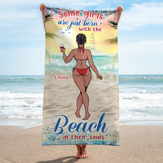 Sandy Toes Sun Kissed Nose - Sea Lover gift for friend, sister, girlfriend, wife, mom - Personalized Beach Towel