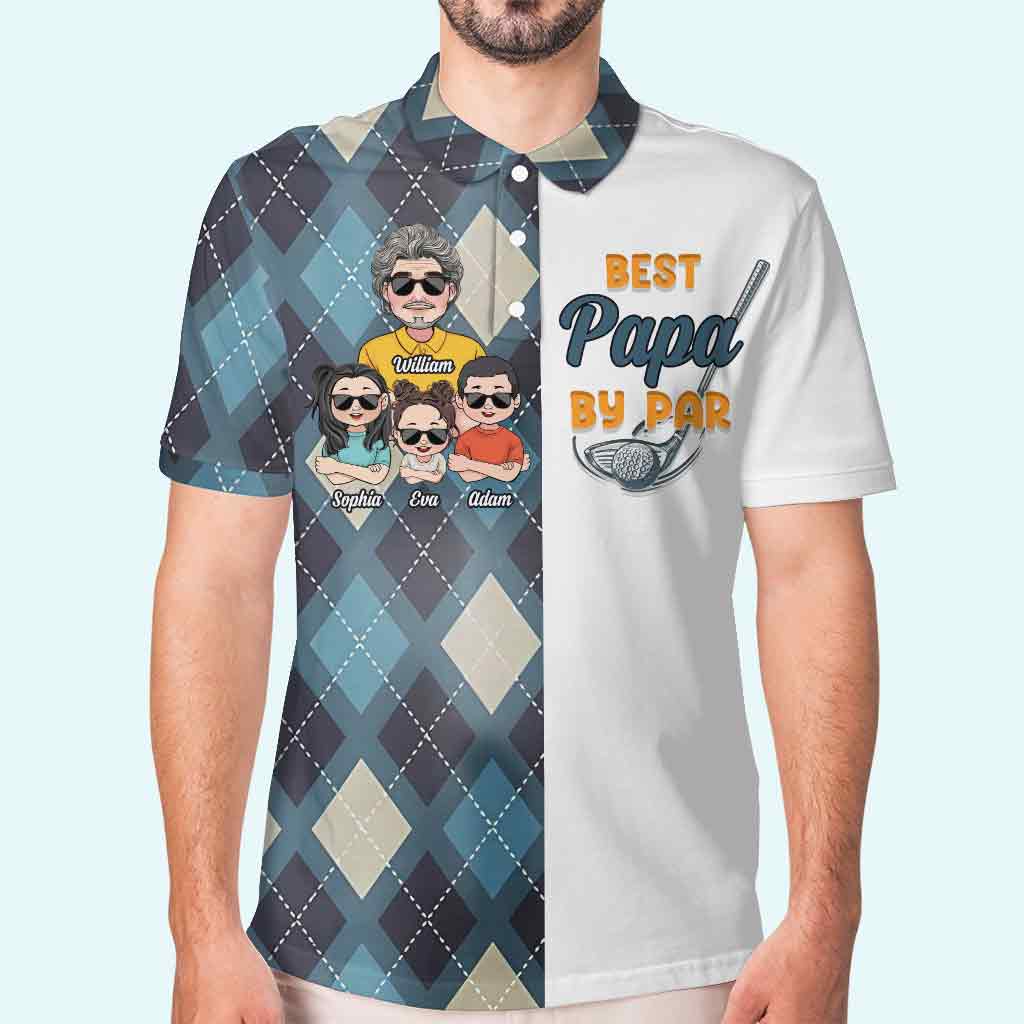 Polo porte-bonheur de grand-père - Cadeau de golf pour papa, lui, petit ami, mari, grand-père, oncle - Polo personnalisé