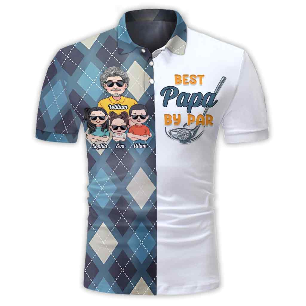 Polo porte-bonheur de grand-père - Cadeau de golf pour papa, lui, petit ami, mari, grand-père, oncle - Polo personnalisé