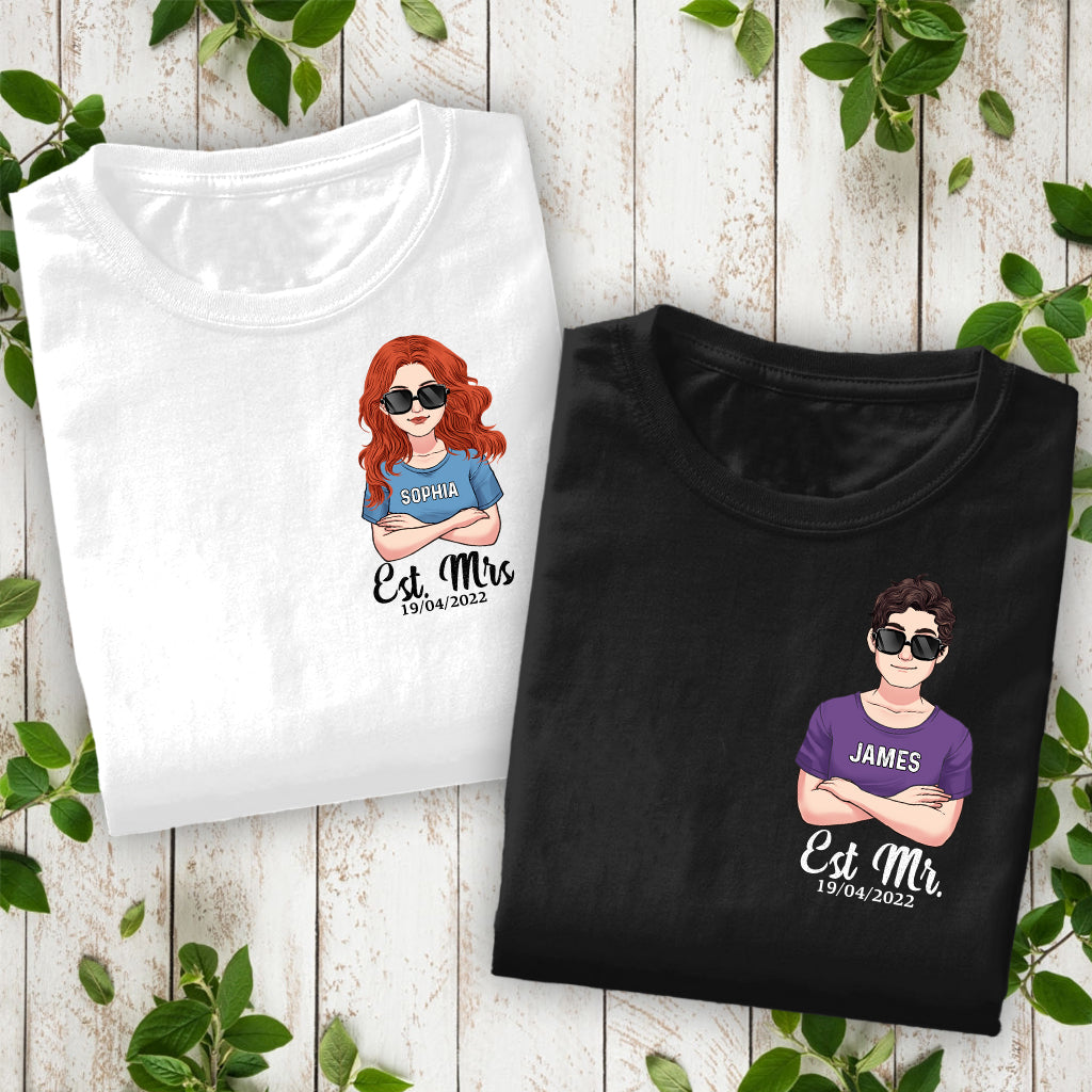 Monsieur et Madame - T-shirt et sweat à capuche personnalisés pour couples