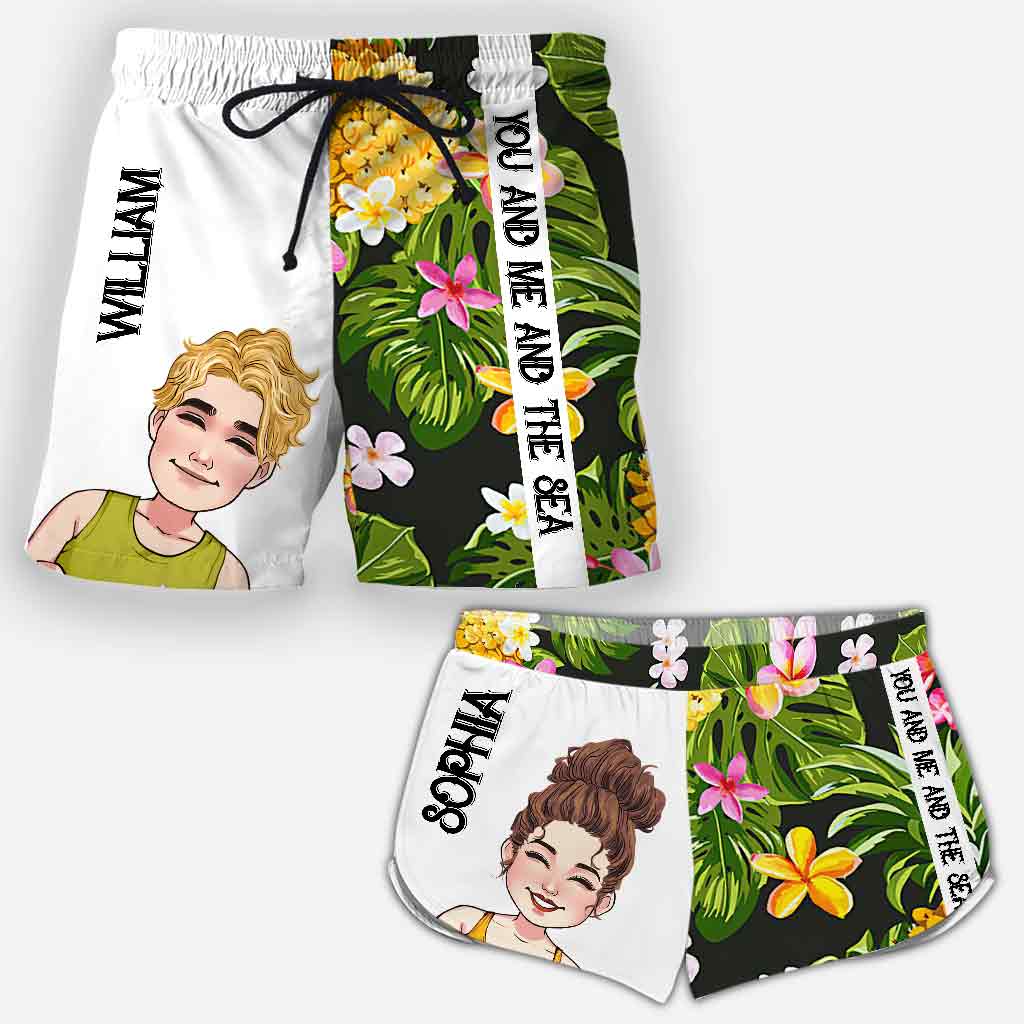 Vous, moi et la mer - Shorts personnalisés pour hommes et femmes amoureux de la mer