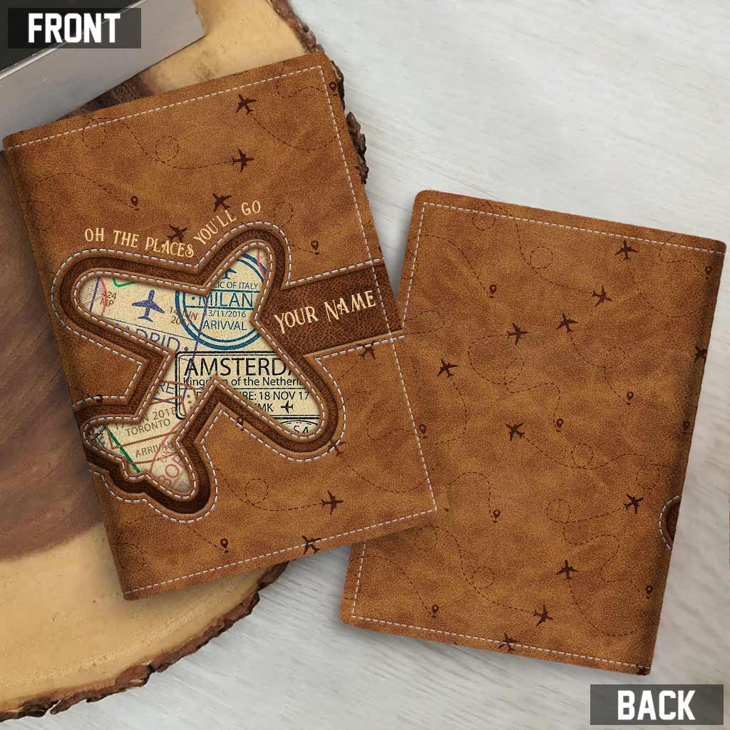 Oh, les endroits où tu iras ! - Porte-passeport de voyage personnalisé