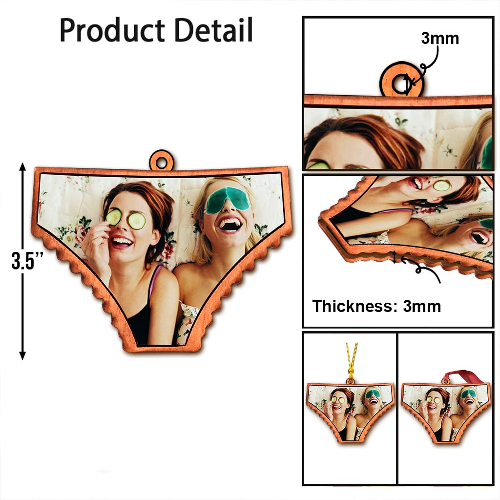 Gros sous-vêtements - Ornement de Noël personnalisé pour meilleure amie (Imprimé des deux côtés)