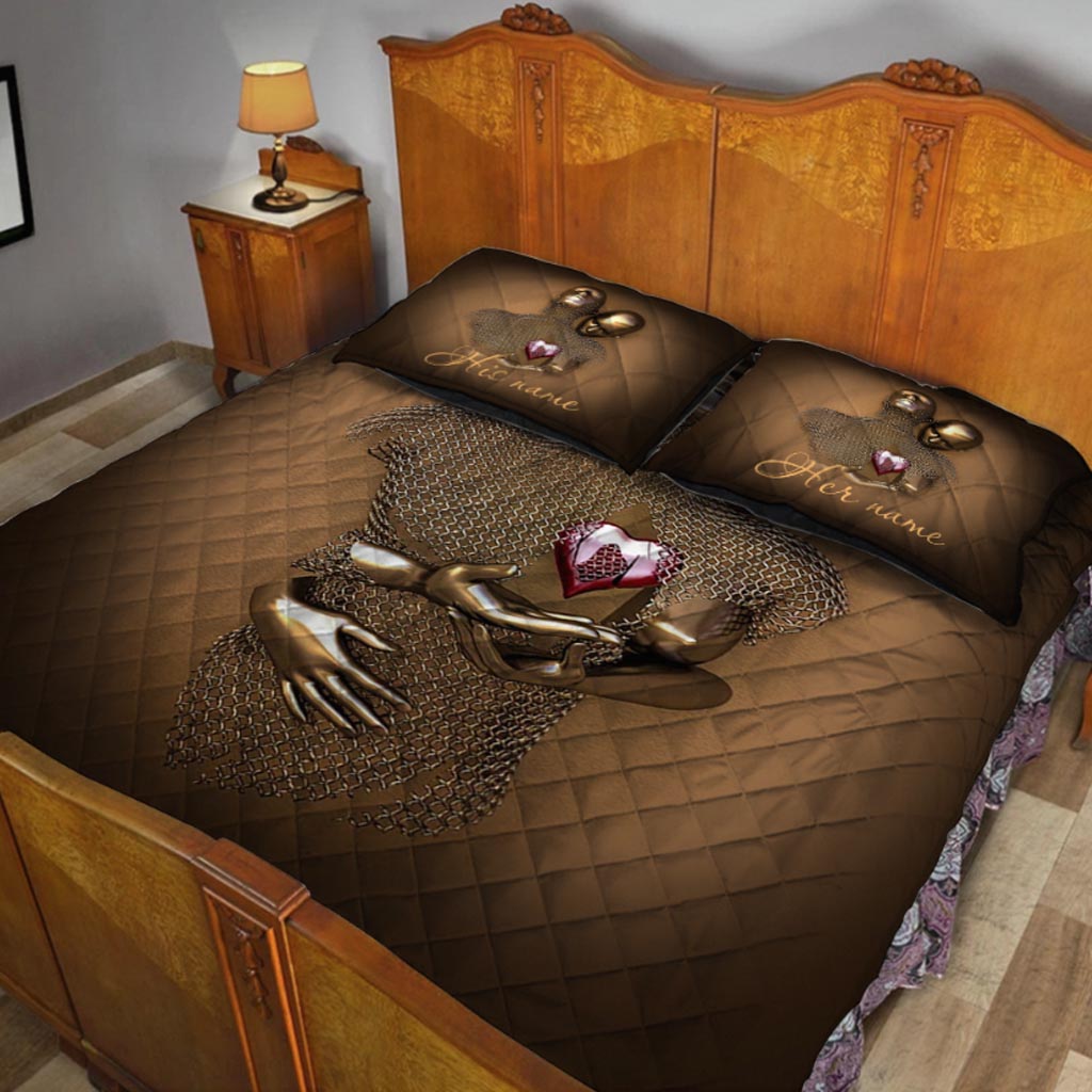 Ensemble de courtepointe personnalisé pour couple avec motif imprimé en 3D