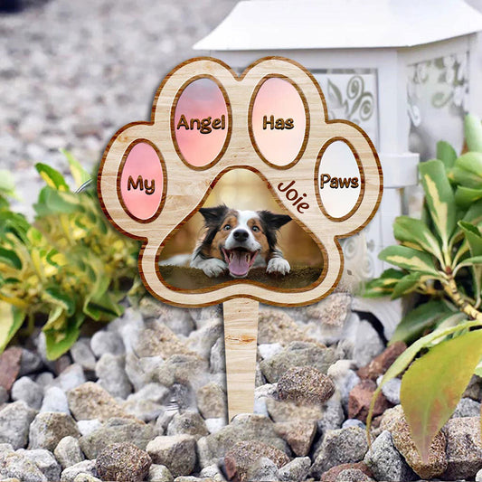 Mon ange a des pattes - Plaque décorative personnalisée de Noël pour chien en acrylique (Impression recto)