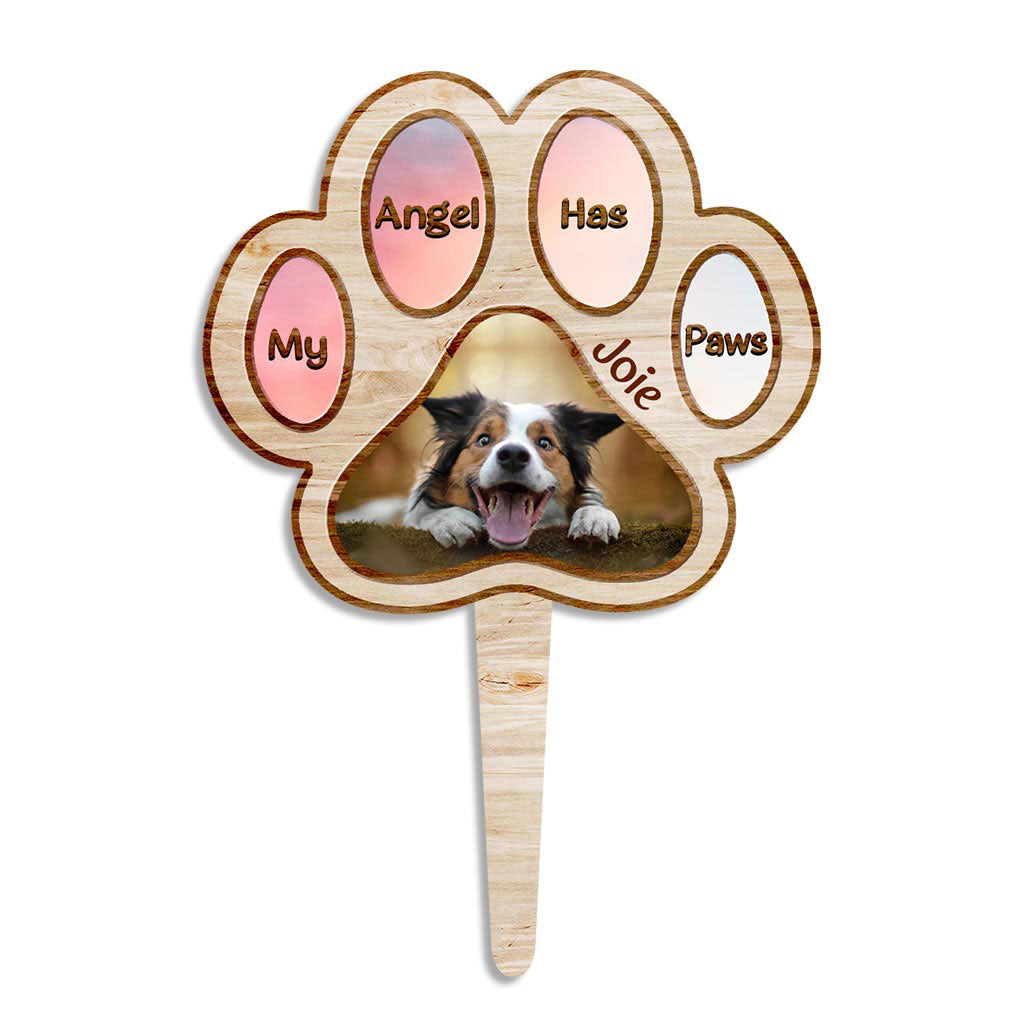 Mon ange a des pattes - Plaque décorative personnalisée de Noël pour chien en acrylique (Impression recto)