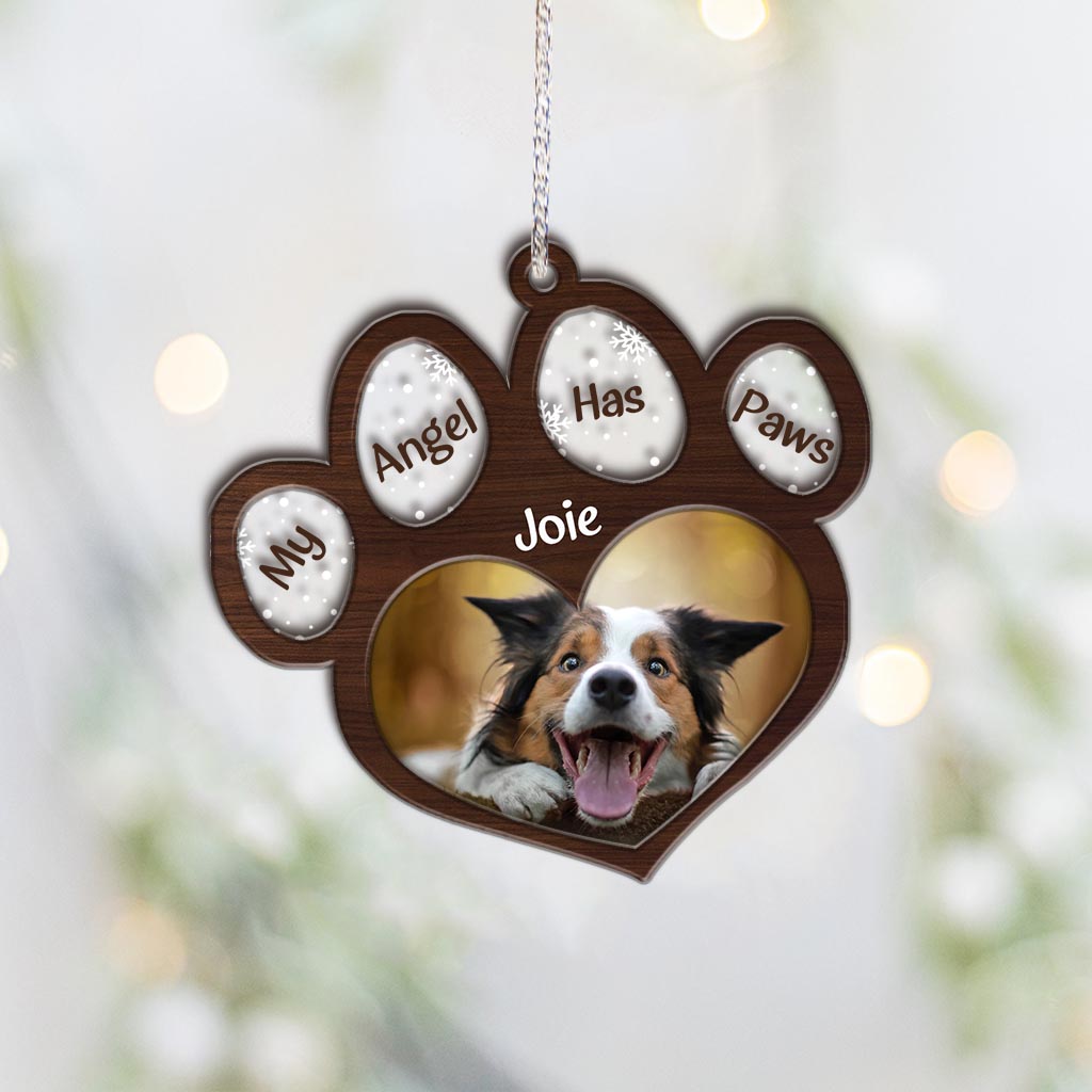 My Angel Has Paws - Personalized Christmas Dog Layers Mix Ornament