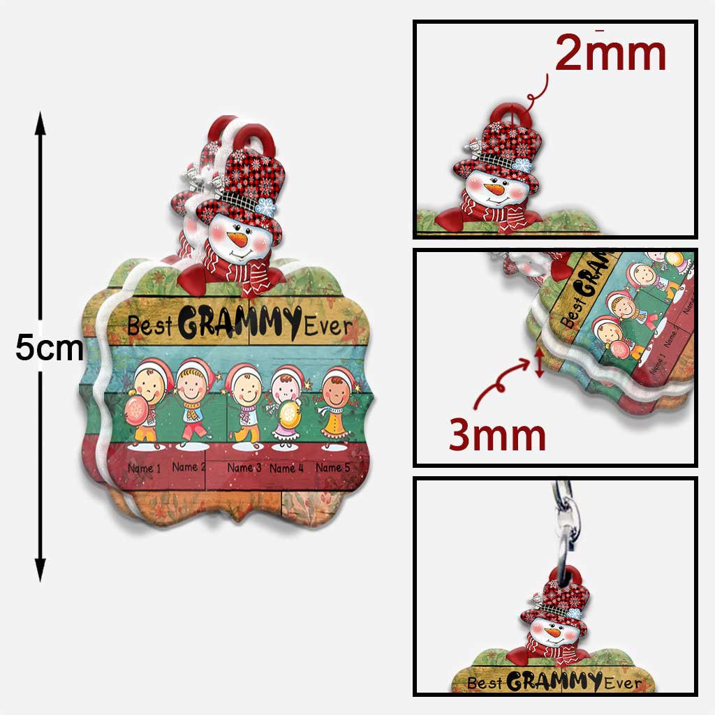 Meilleure Mimi Claus - Porte-clés de Noël personnalisé pour grand-mère (Imprimé des deux côtés)
