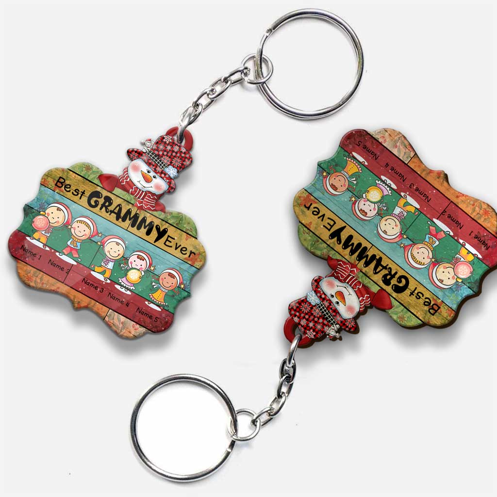 Meilleure Mimi Claus - Porte-clés de Noël personnalisé pour grand-mère (Imprimé des deux côtés)