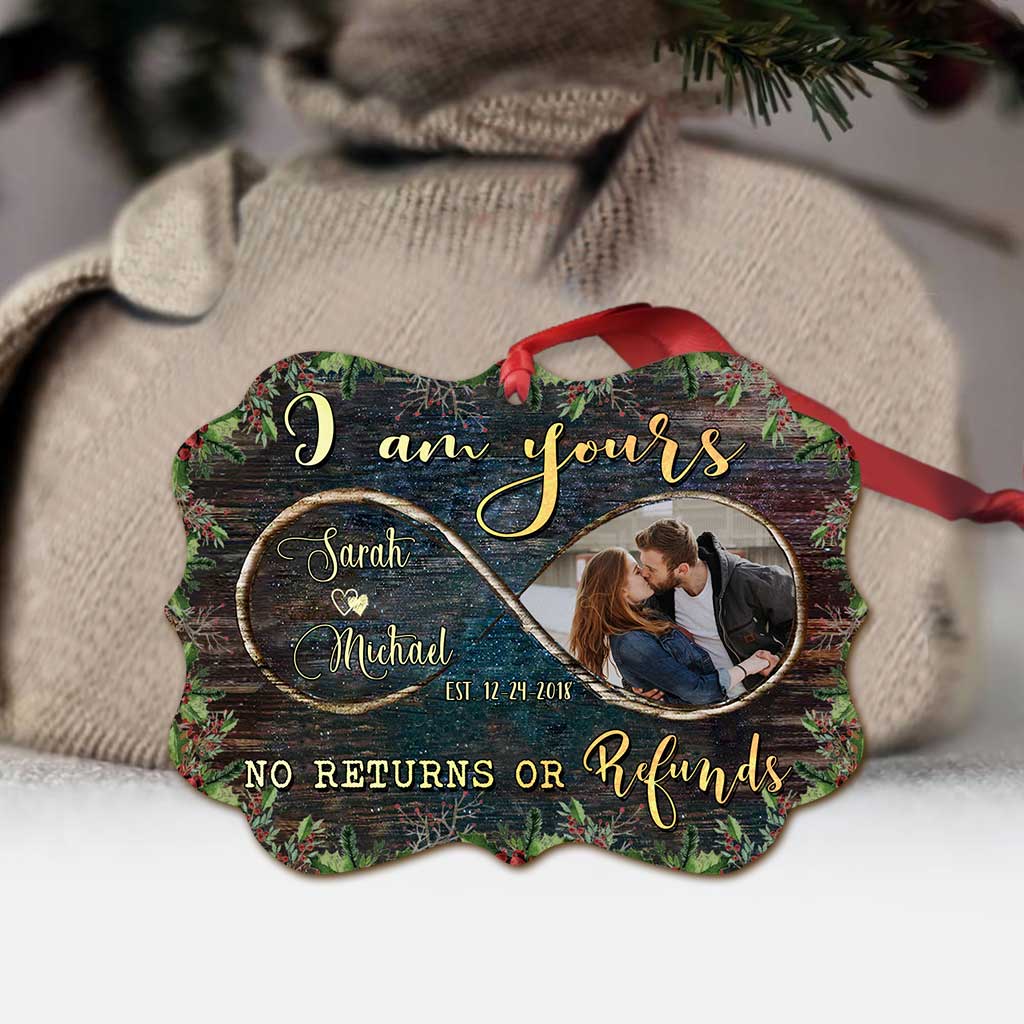 Je suis à toi - Ornement de Noël personnalisé pour couple (Imprimé des deux côtés)