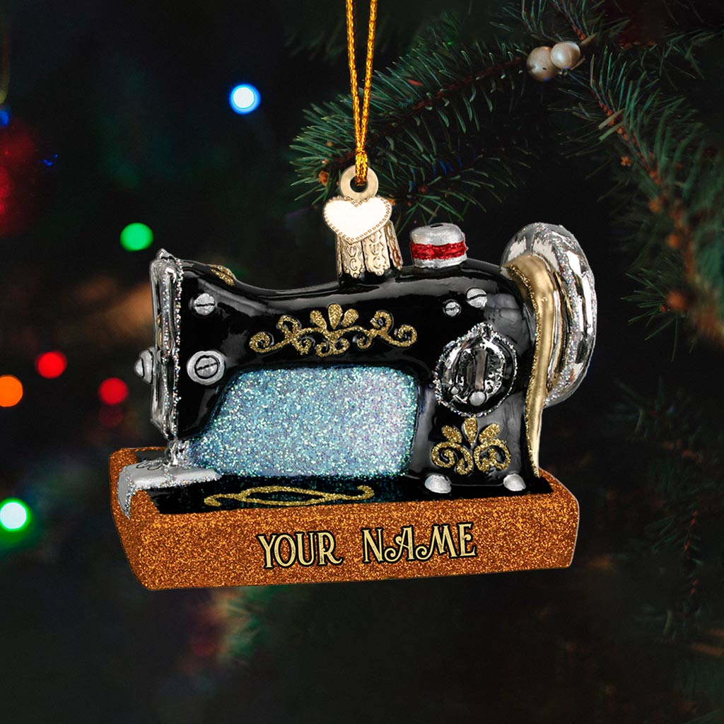 Sewing Machine Collection - Personalized Christmas Sewing Ornament (Printed On Both Sides)