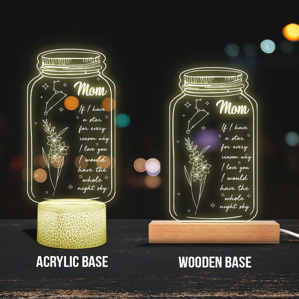 If I Had A Star Birth Flower Zodiac Sign - Gift for mom, grandma, daughter, wife, girlfriend, dad, grandpa, boyfriend, husband - Personalized Shaped Plaque Light Base