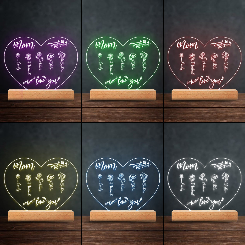 Le Jardin de Maman - Cadeau pour grand-mère, maman, tante, grand-père - Plaque lumineuse personnalisée