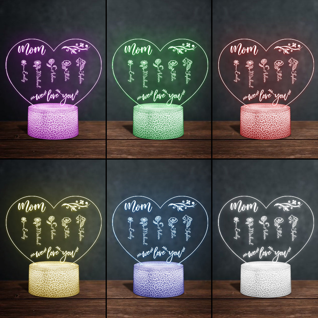 Le Jardin de Maman - Cadeau pour grand-mère, maman, tante, grand-père - Plaque lumineuse personnalisée