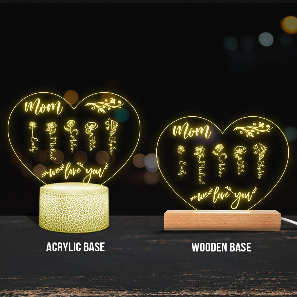 Le Jardin de Maman - Cadeau pour grand-mère, maman, tante, grand-père - Plaque lumineuse personnalisée