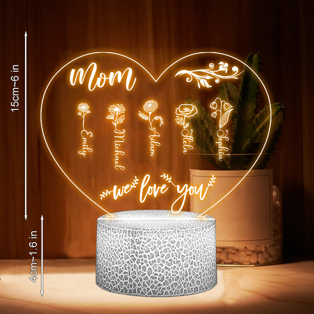 Le Jardin de Maman - Cadeau pour grand-mère, maman, tante, grand-père - Plaque lumineuse personnalisée