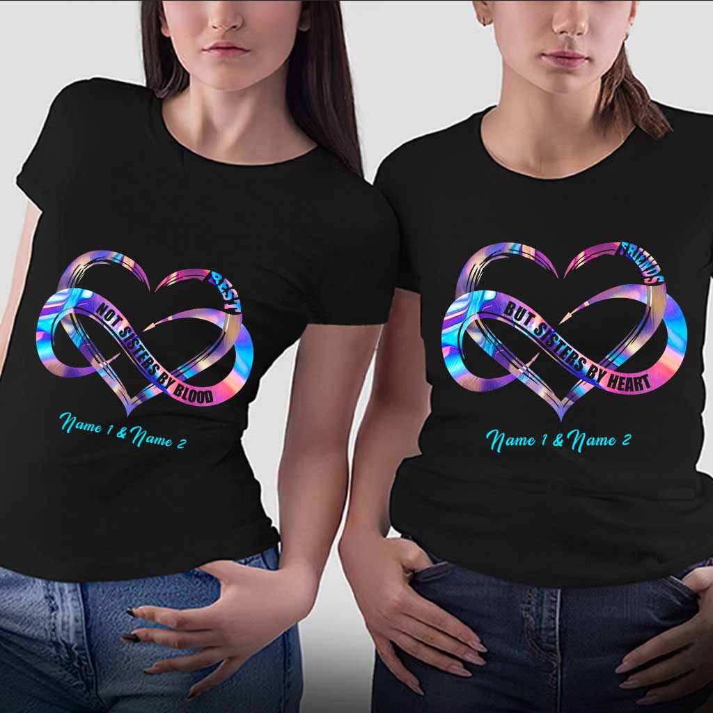 Pas sœurs de sang, mais sœurs de cœur - T-shirt et sweat à capuche personnalisés pour meilleures amies