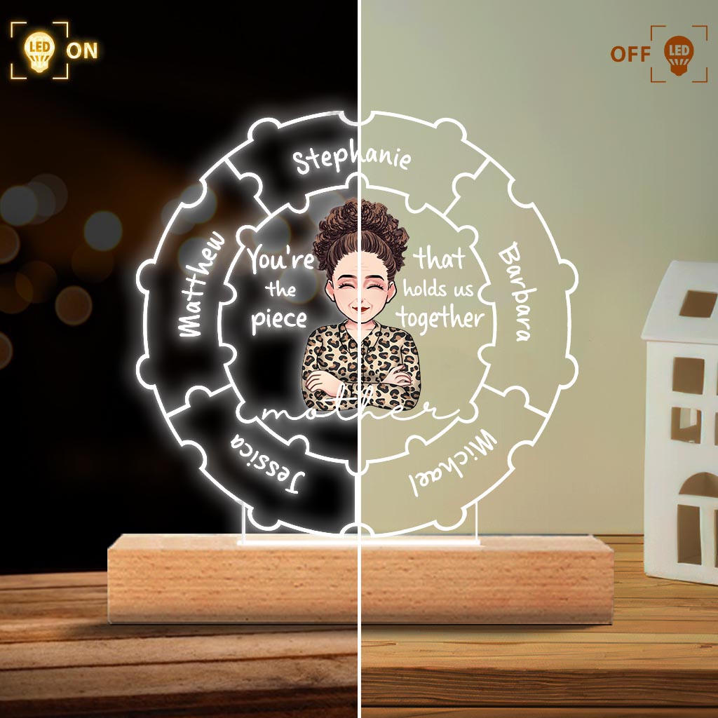 Qualités de maman - Cadeau pour maman, grand-mère, épouse - Plaque lumineuse personnalisée