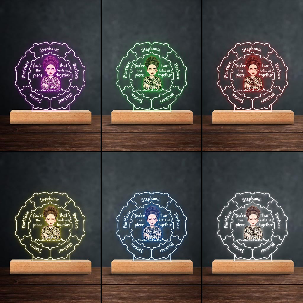 Qualités de maman - Cadeau pour maman, grand-mère, épouse - Plaque lumineuse personnalisée