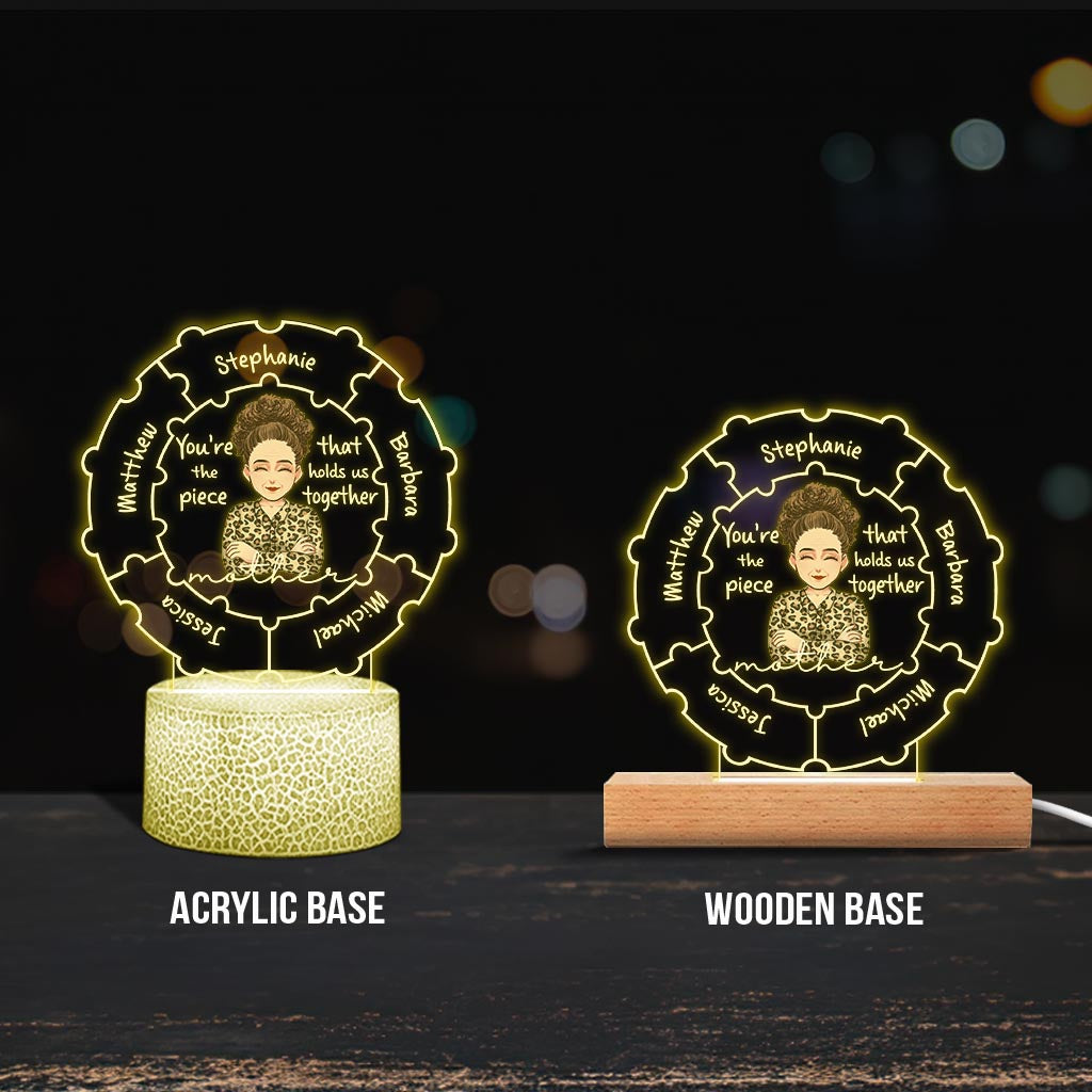 Qualités de maman - Cadeau pour maman, grand-mère, épouse - Plaque lumineuse personnalisée