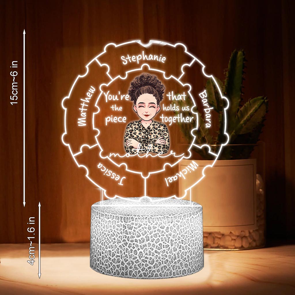 Qualités de maman - Cadeau pour maman, grand-mère, épouse - Plaque lumineuse personnalisée