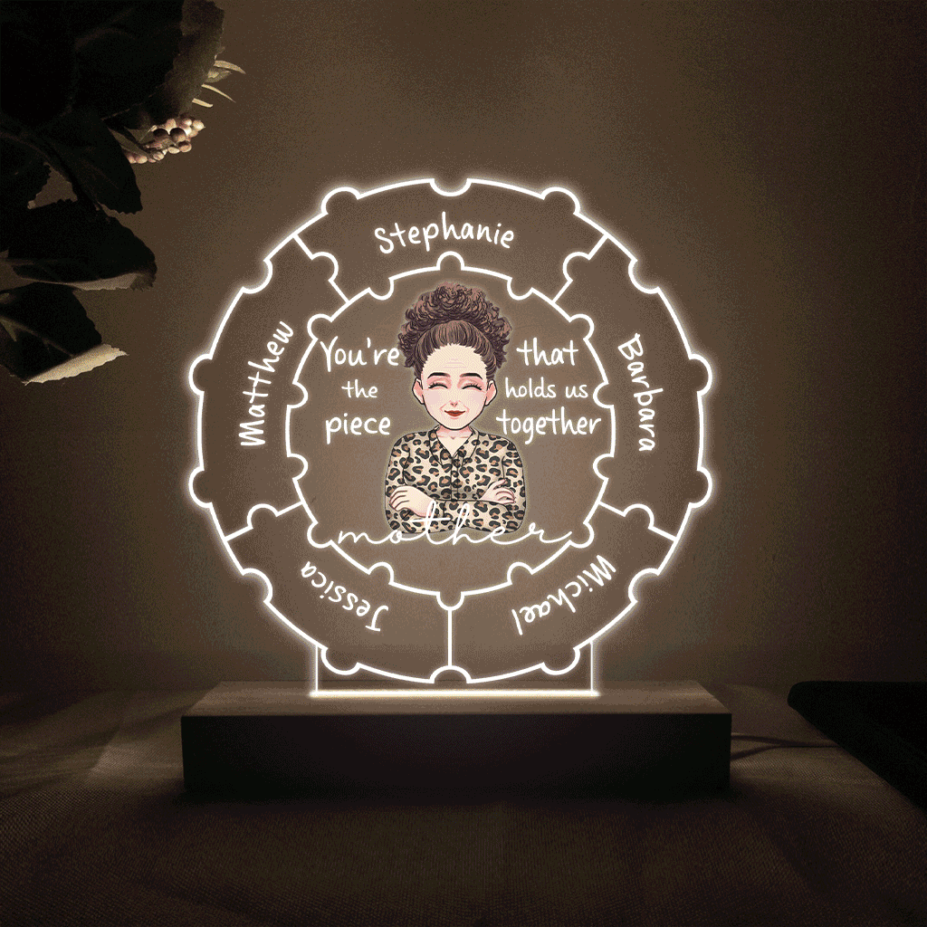 Qualités de maman - Cadeau pour maman, grand-mère, épouse - Plaque lumineuse personnalisée