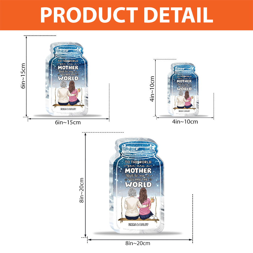 À l'attention du monde entier - Plaque acrylique personnalisée pour la fête des mères