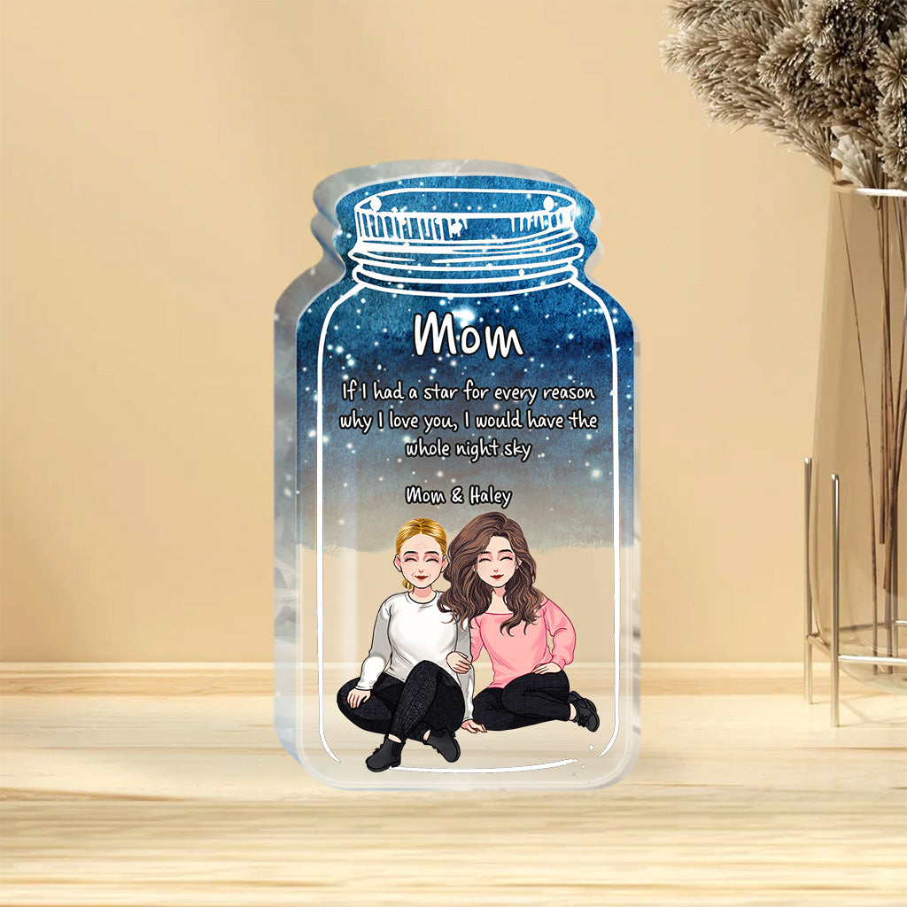 Si j'avais une étoile - Plaque acrylique personnalisée pour la fête des mères