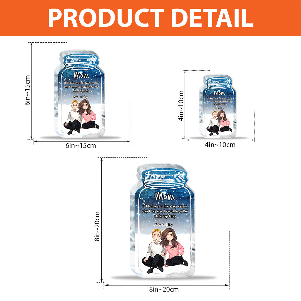 Si j'avais une étoile - Plaque acrylique personnalisée pour la fête des mères