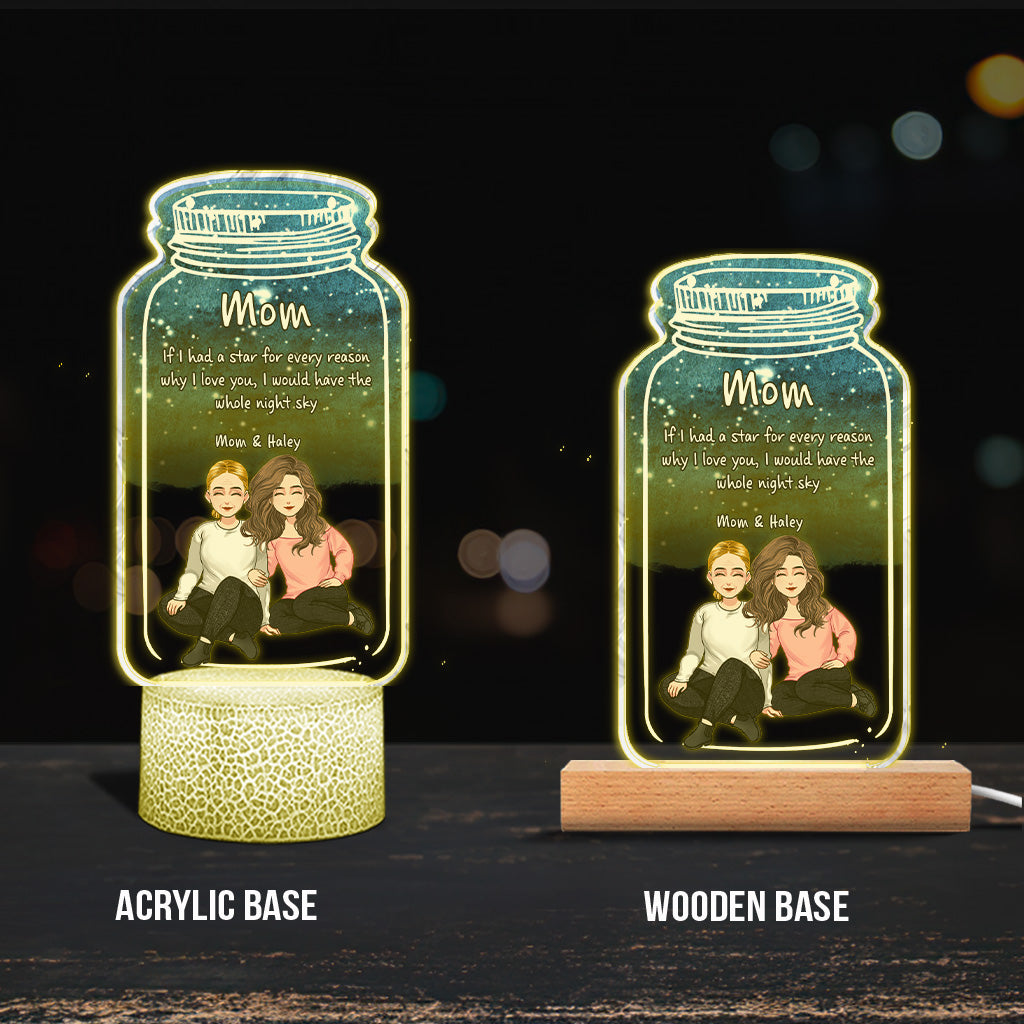 Si j'avais une étoile - Plaque lumineuse personnalisée en forme de maman pour la fête des mères