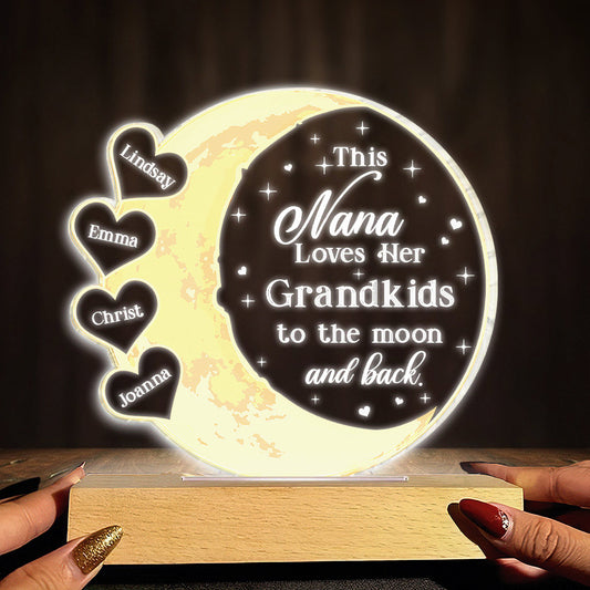 Cette grand-mère aime ses petits-enfants - Plaque lumineuse personnalisée en forme de grand-mère pour la fête des mères