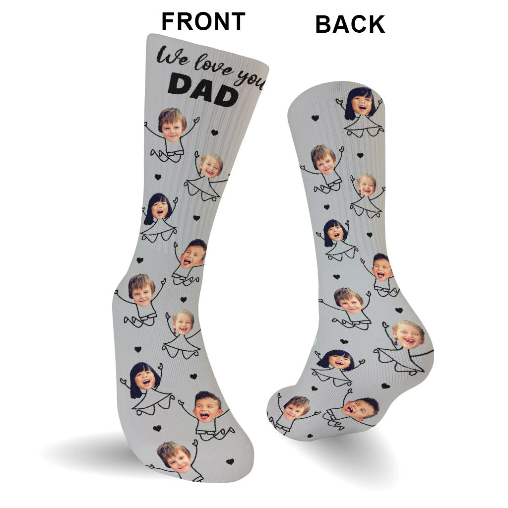 Love You Dad - Gift for dad, grandpa, mom, uncle, aunt, grandma - Personalized Socks
