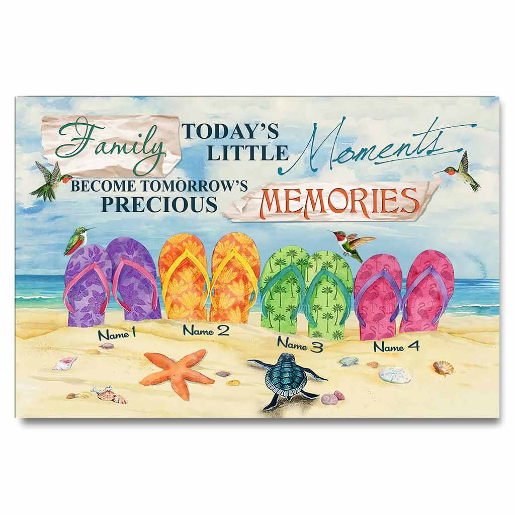 Petit moment en famille aujourd'hui - Affiche personnalisée pour les amoureux de la mer