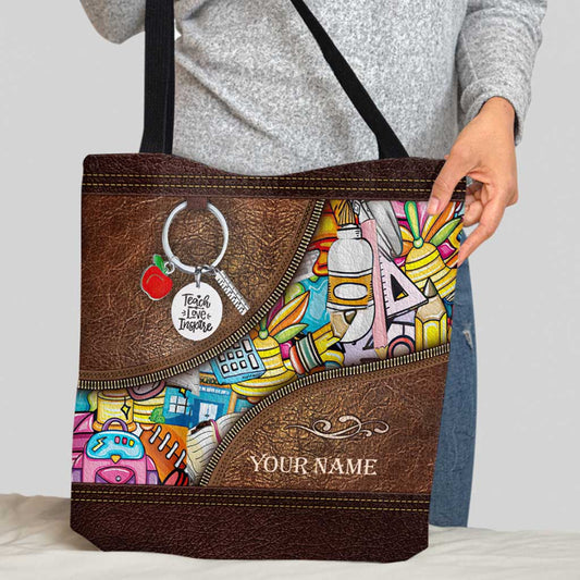 Teacher Vibes Personalized Tote Bag